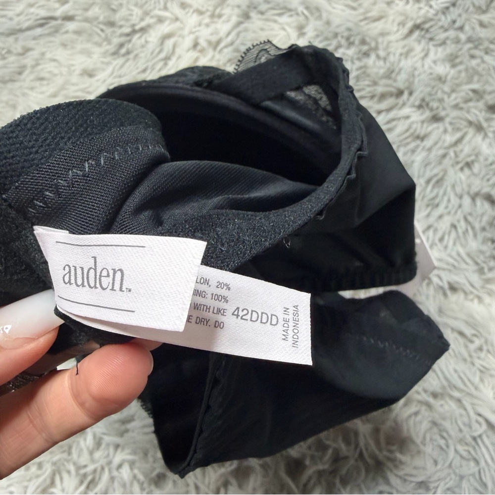 Auden Push-Up Plunge Coverage Underwire Bra Black Lace 42DDD NWT - Picture 5 of 6